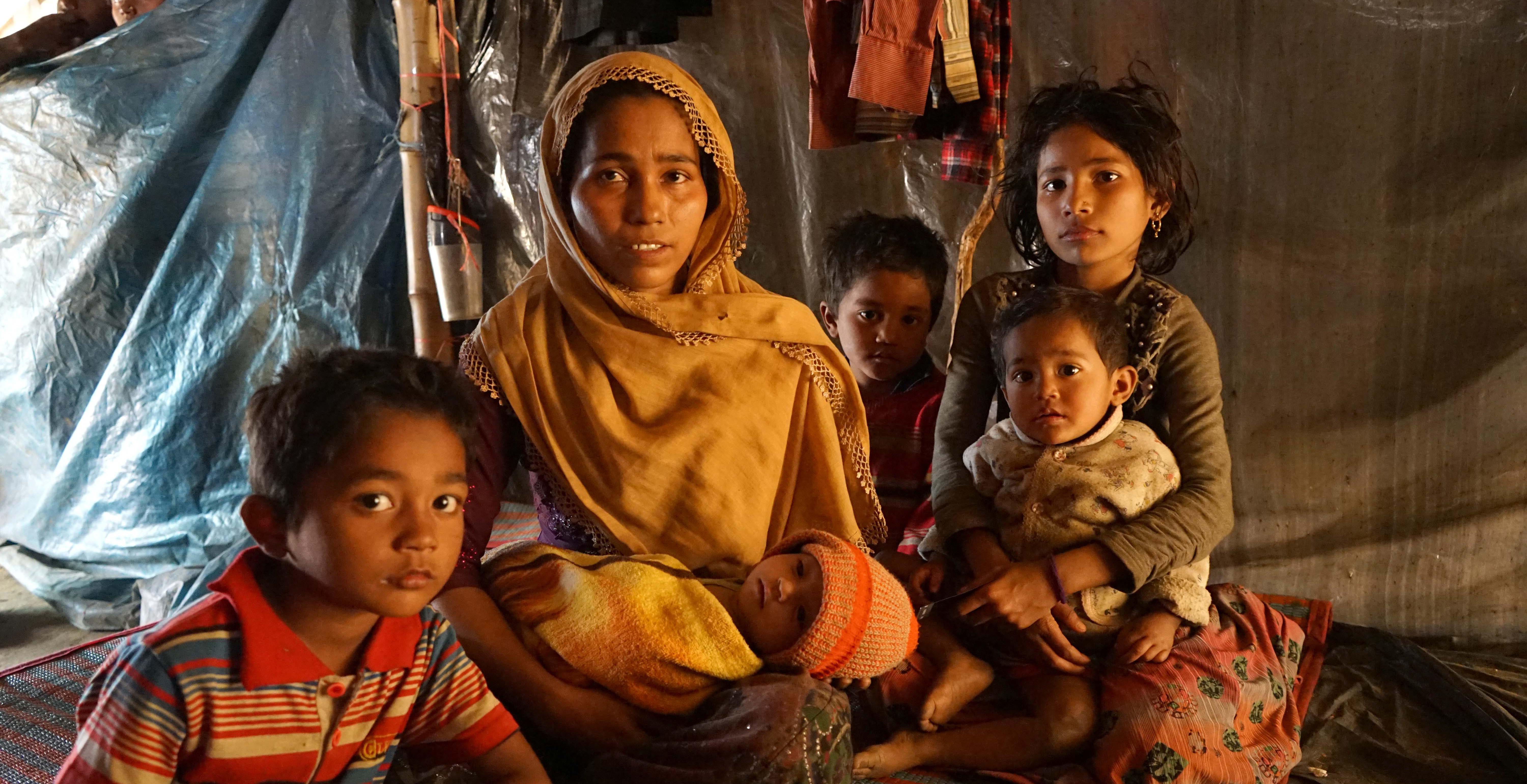 A mother and her 5 children, Bangladesh 2018.