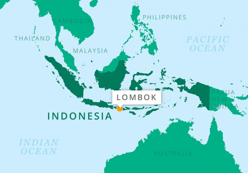 Map Of Lombok Indonesia Indonesia Lombok map 800x560   ShelterBox USA