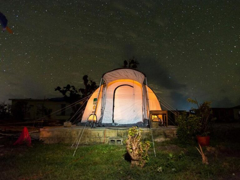 Barbuda tent under starry sky