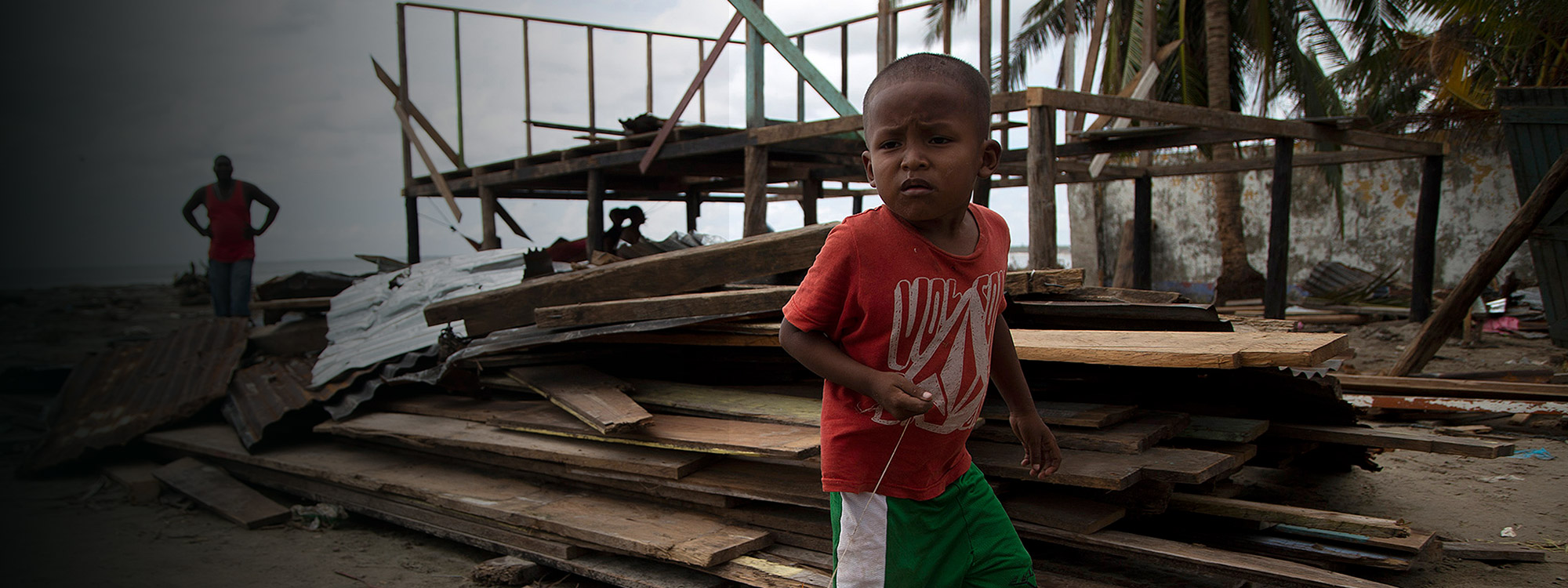 Child affected by Hurricane Iota